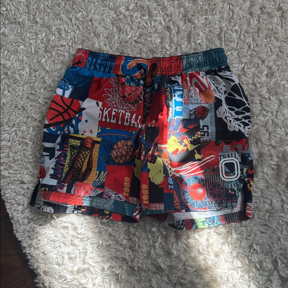 Overtime kids Basketball Graphic shorts- Colorful Patchwork Print
